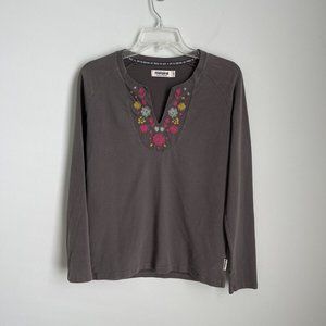 Maloja Gray Reed Lightweight Embroidered Sweatshirt